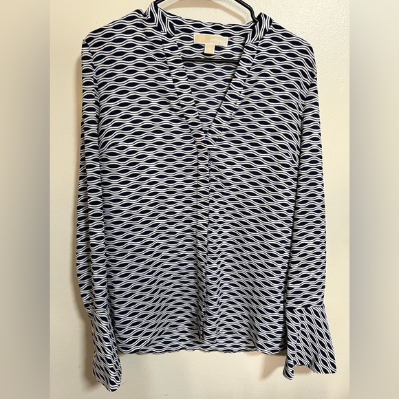 NWOT Michael Kors Blue Blouse M - Picture 1 of 7
